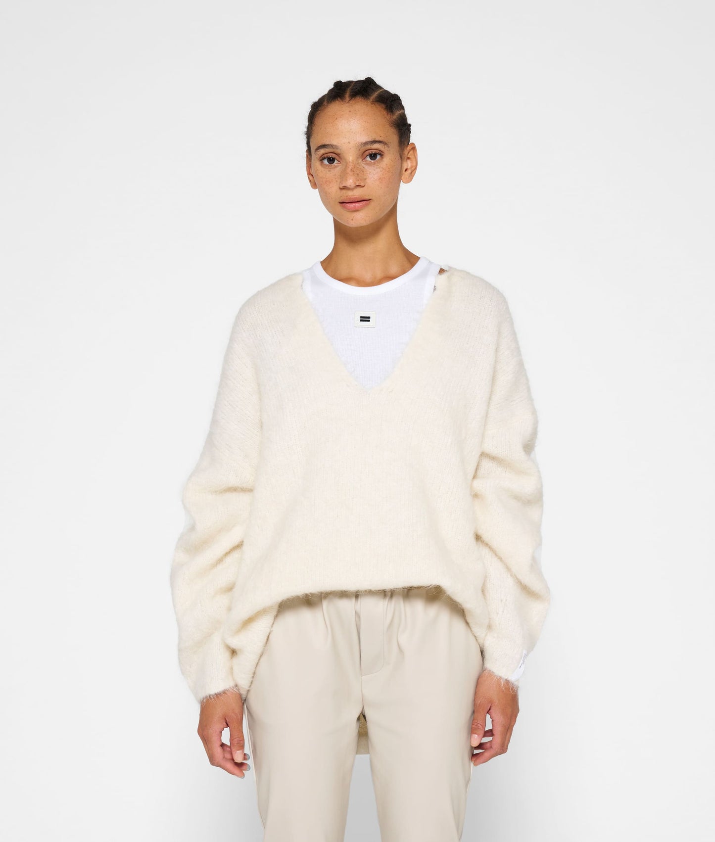 10DAYS OVERSIZED FURRY KNIT SWEATER