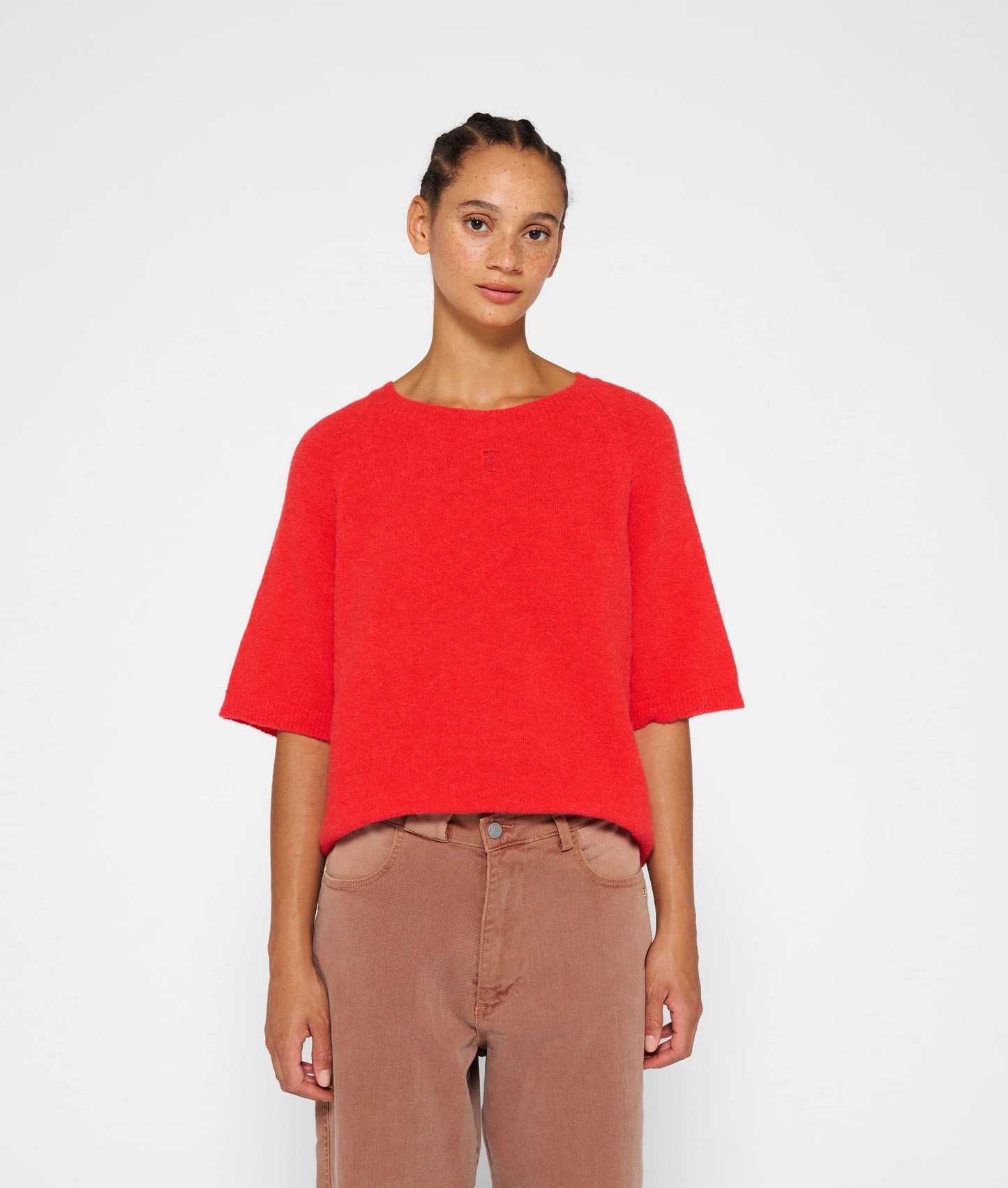 10DAYS SHORT SLEEVE KNIT SWEATER