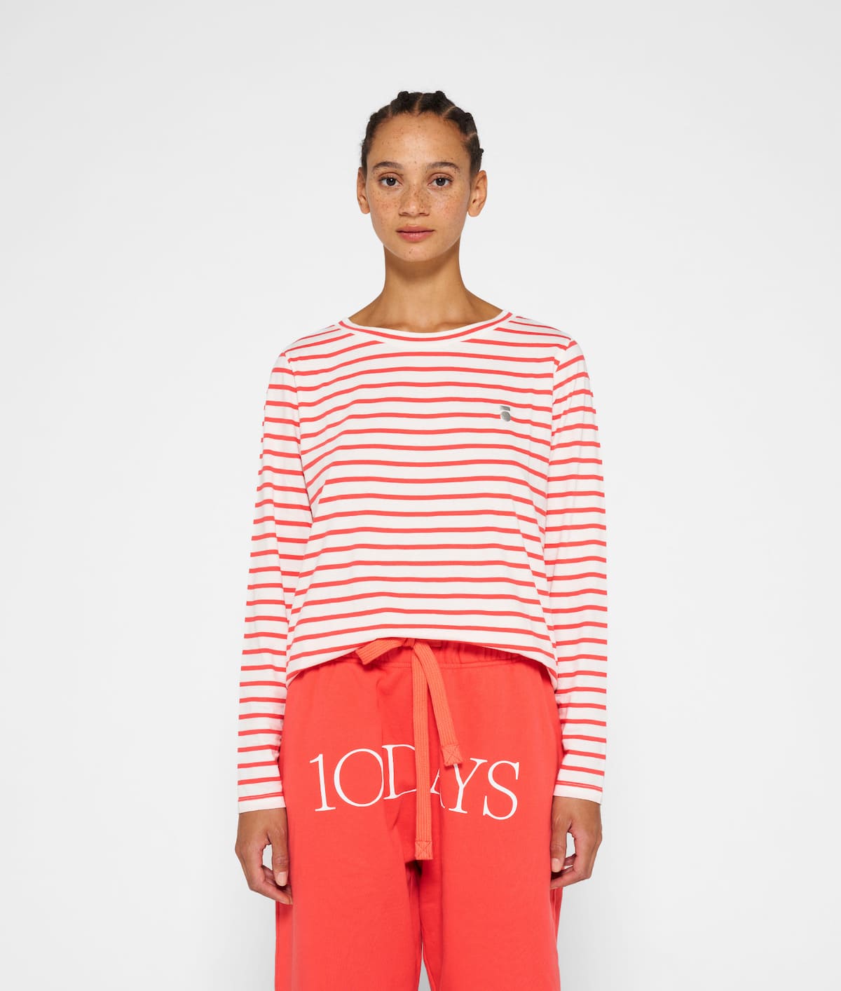 10DAYS STRIPED LONG SLEEVE T-SHIRT