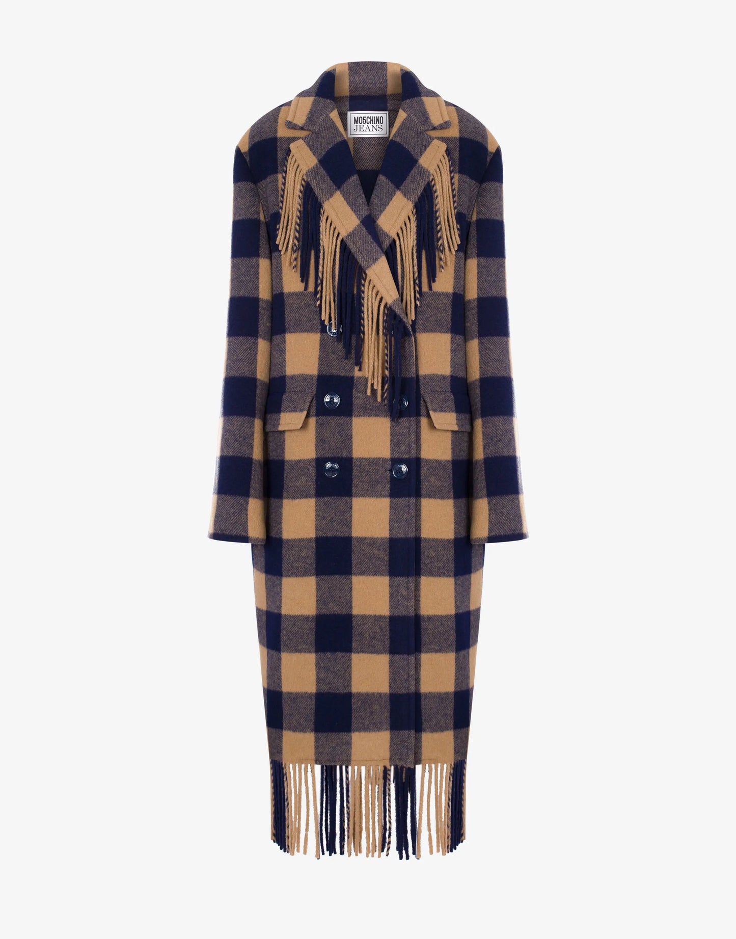 MOSCHINO JEANS CLOTH BREAST COAT WITH FRINGES
