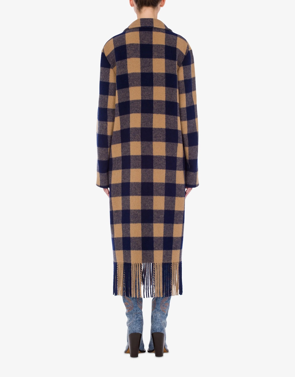 MOSCHINO JEANS CLOTH BREAST COAT WITH FRINGES
