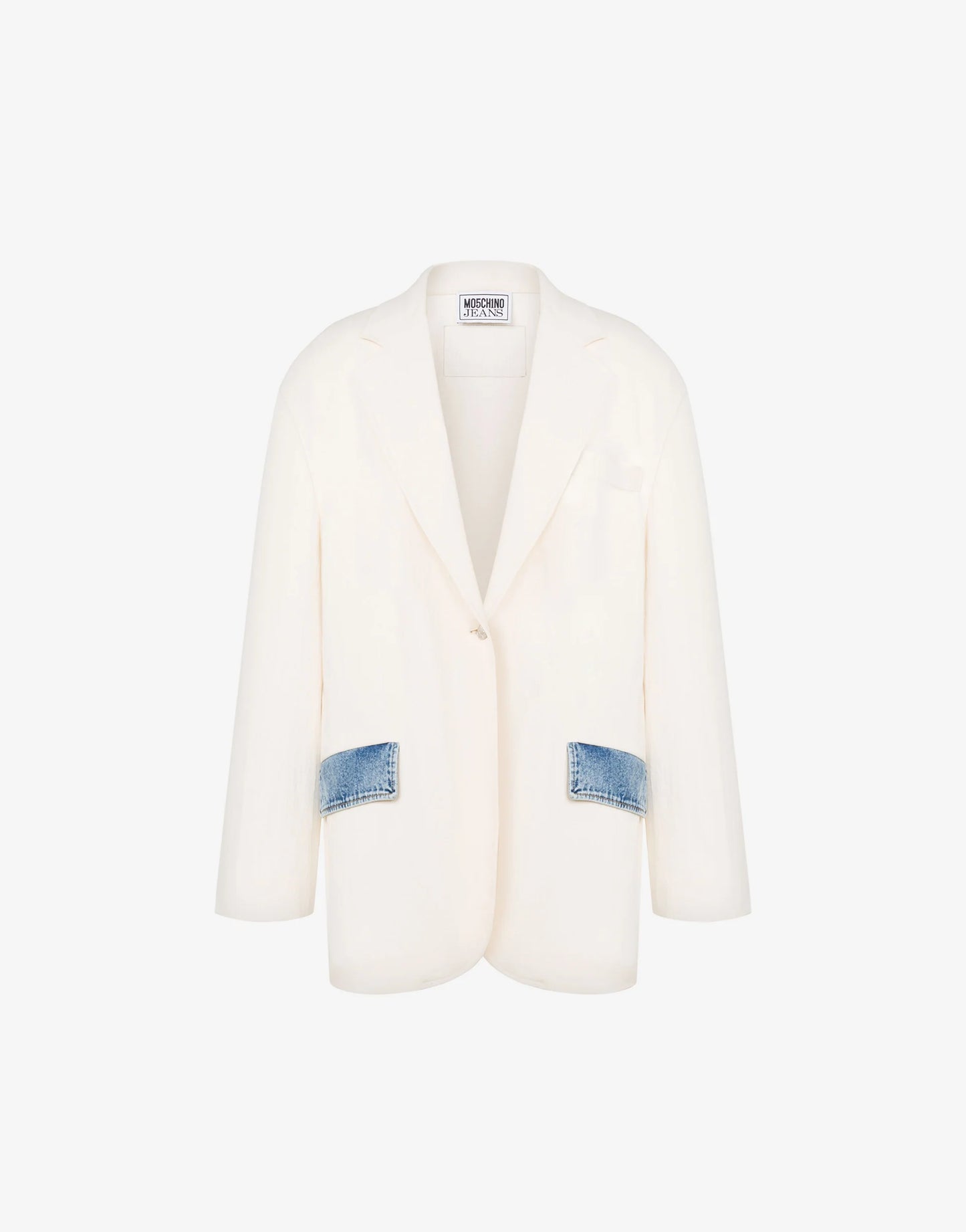 BLAZER DE ALGODÓN ELÁSTICO CON DETALLES VAQUEROS DE MOSCHINO JEANS
