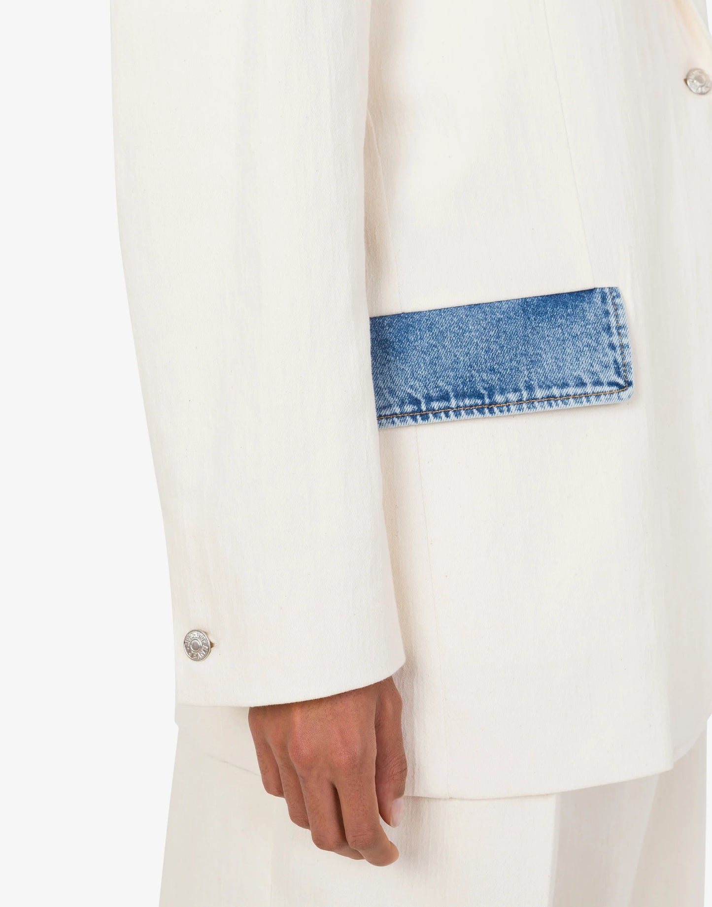 BLAZER DE ALGODÓN ELÁSTICO CON DETALLES VAQUEROS DE MOSCHINO JEANS