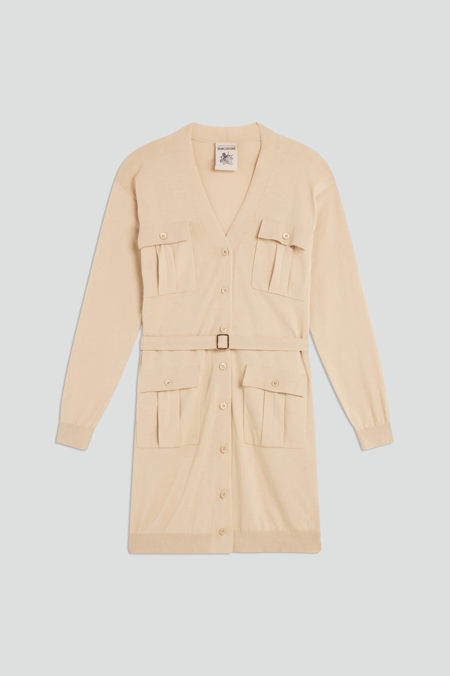 CARDIGUEN LLARG DE COTÓ DE SEMICOUTURE