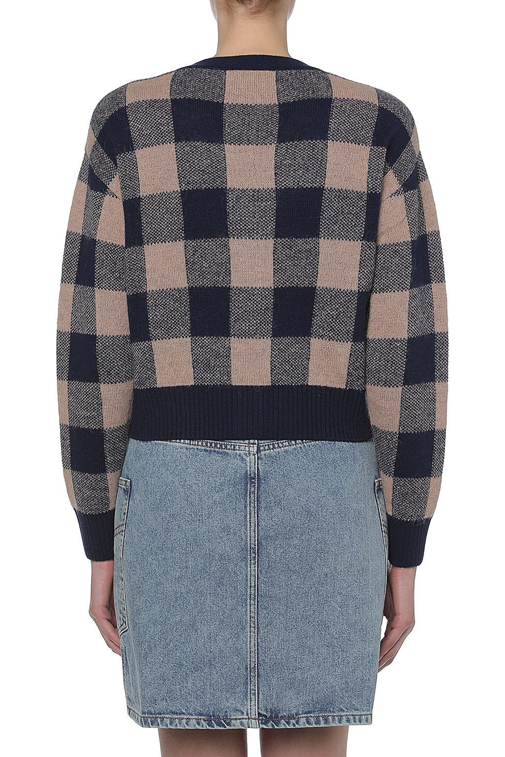 CÁRDIGAN DE CACHEMIRA Y LANA 'CHECK JACQUARD' DE MOSCHINO JEANS