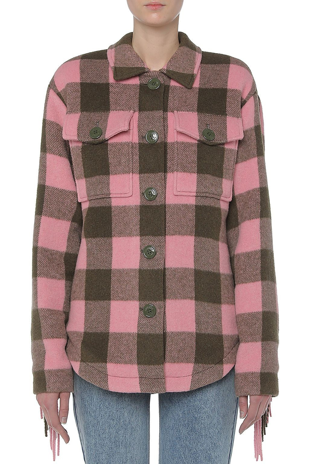 JAQUETA DE TELA AMB FLECS 'CHECK' DE MOSCHINO JEANS