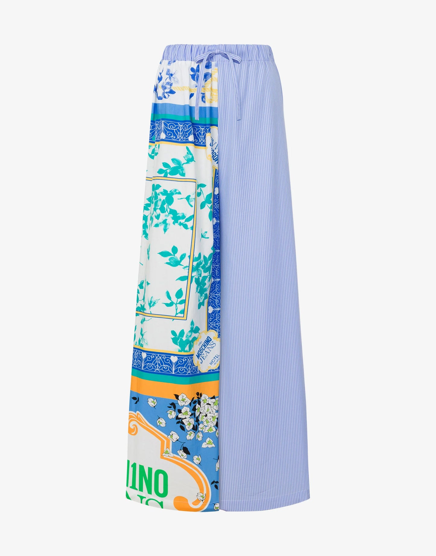 PANTALONES DE POPELÍN A RAYAS Y ESTAMPADO DE MOSCHINO JEANS