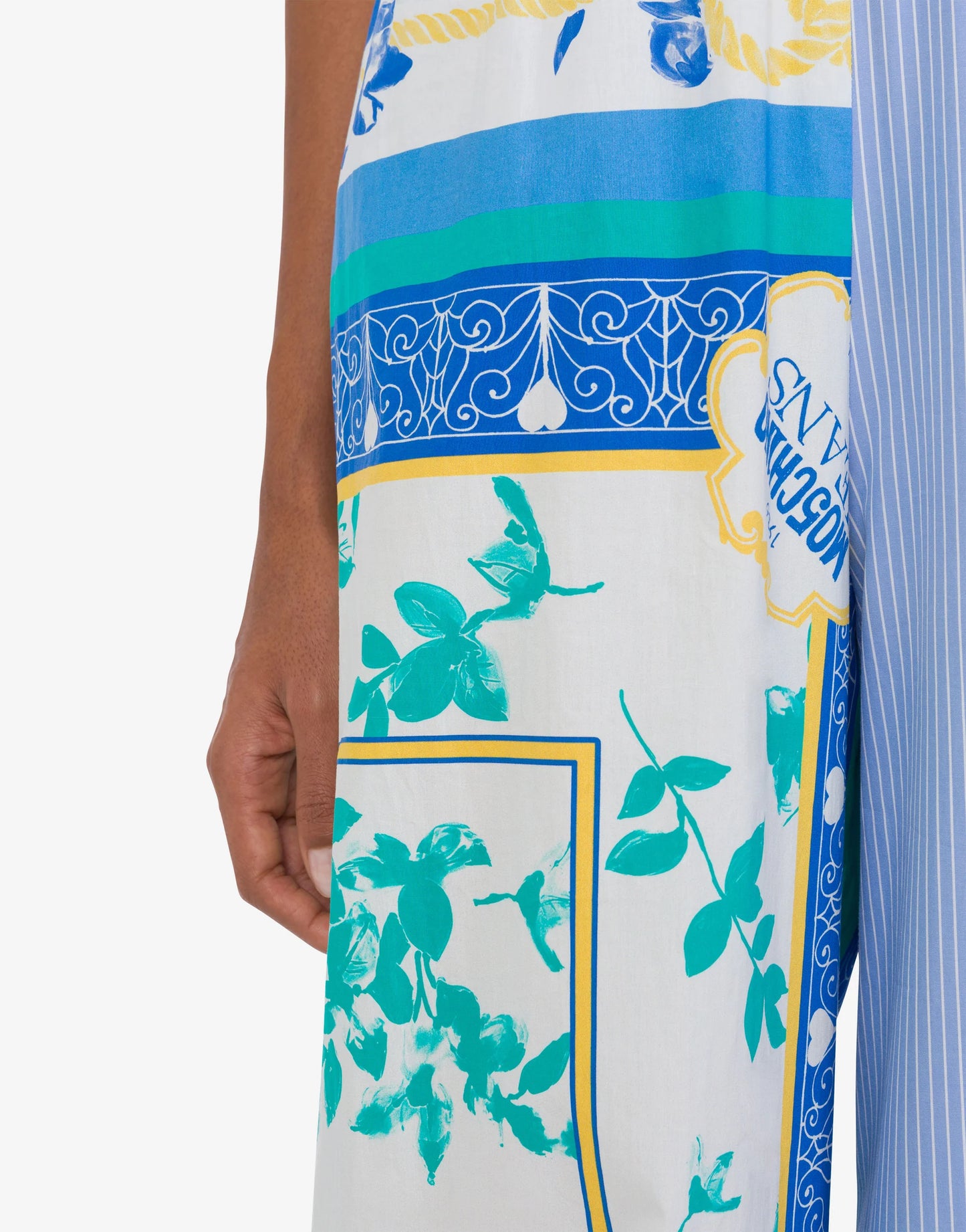 PANTALONES DE POPELÍN A RAYAS Y ESTAMPADO DE MOSCHINO JEANS