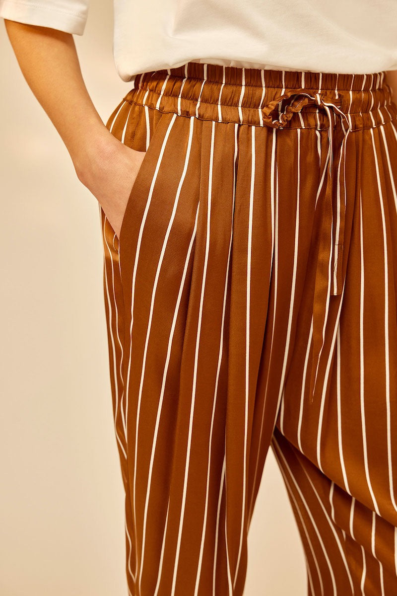PANTALÓN PALAZZO ESTAMPADO COLOR MARRÓN DE SEMICOUTURE