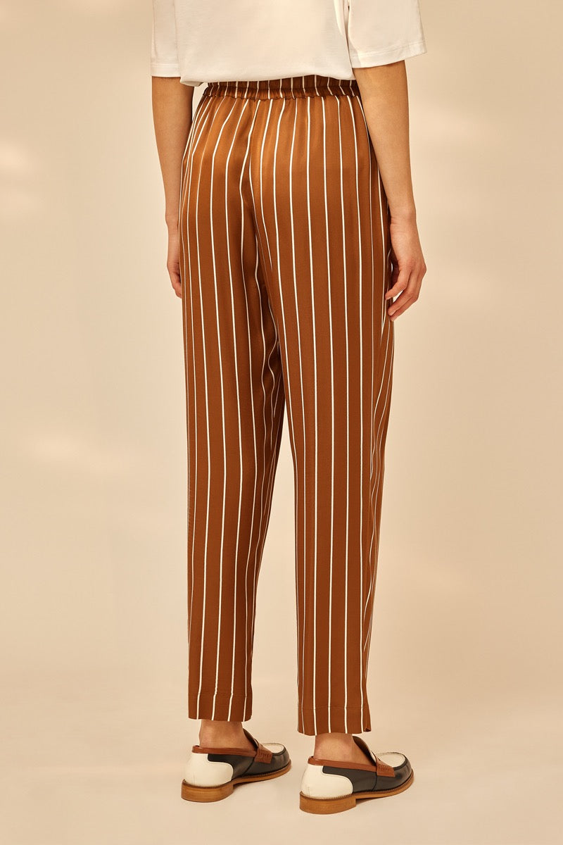 PANTALÓN PALAZZO ESTAMPADO COLOR MARRÓN DE SEMICOUTURE