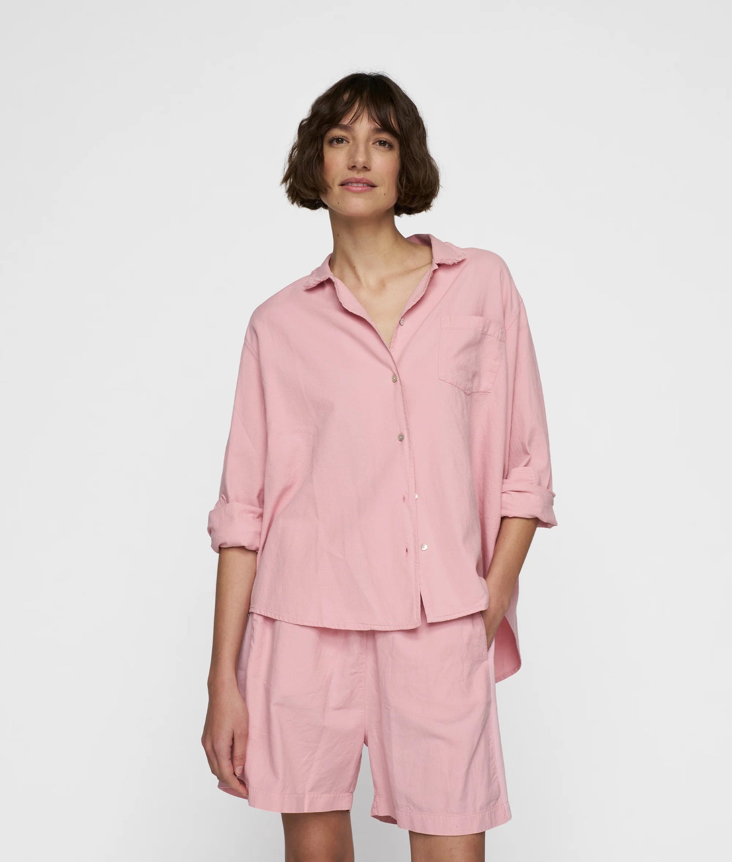 CAMISA DE ALGODÓN COLOR ROSA DE 10DAYS