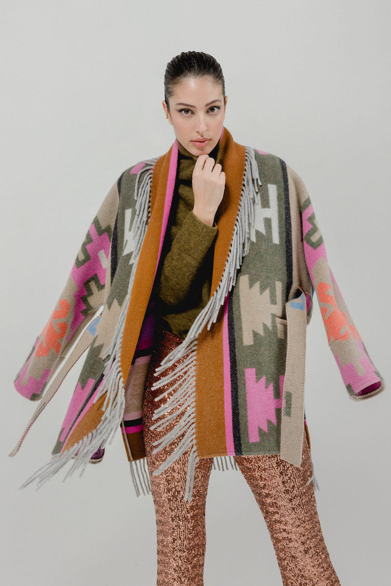 CÁRDIGAN DE LANA CON ESTAMPADO ÉTNICO DE BAZAR DELUXE