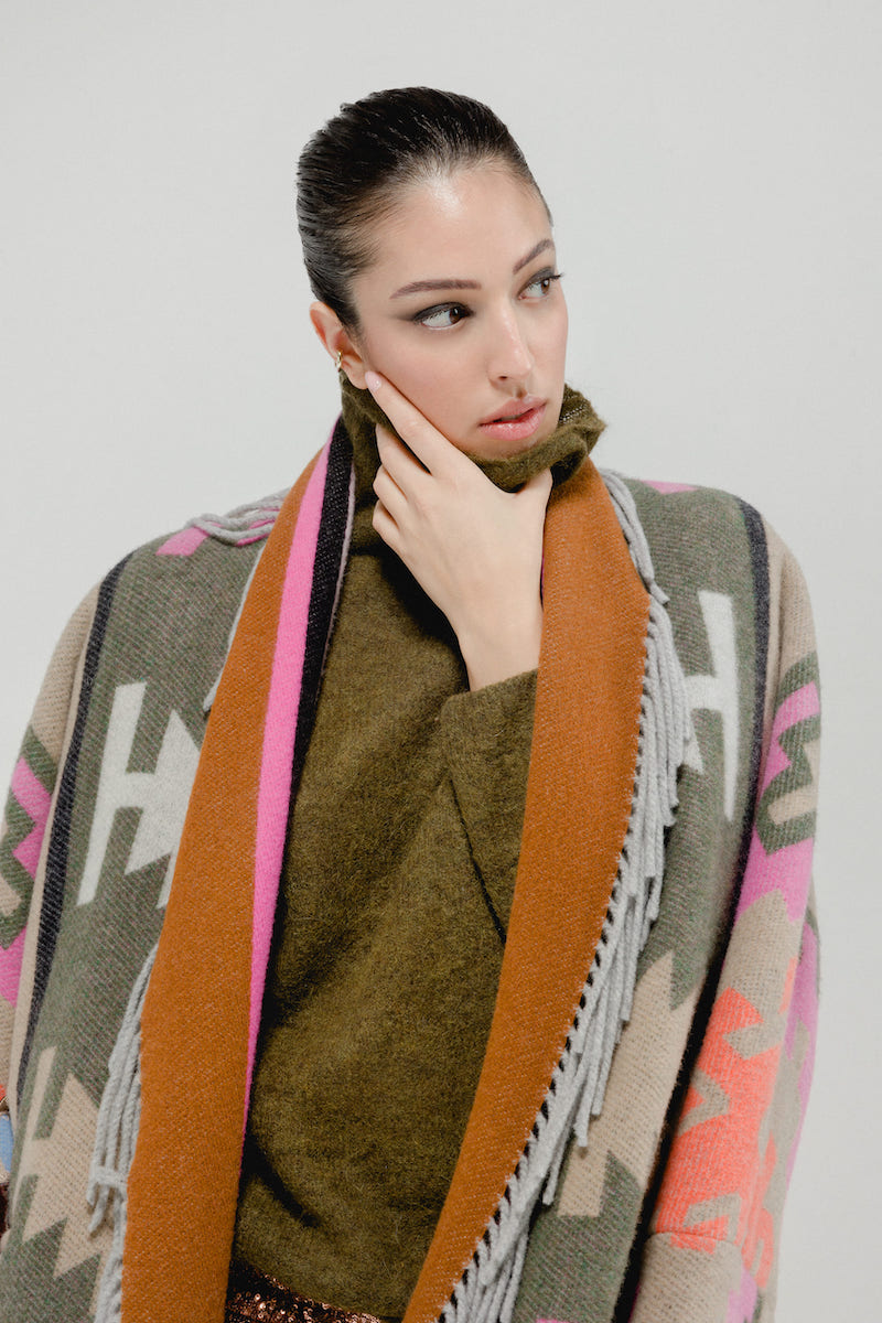 CÁRDIGAN DE LANA CON ESTAMPADO ÉTNICO DE BAZAR DELUXE