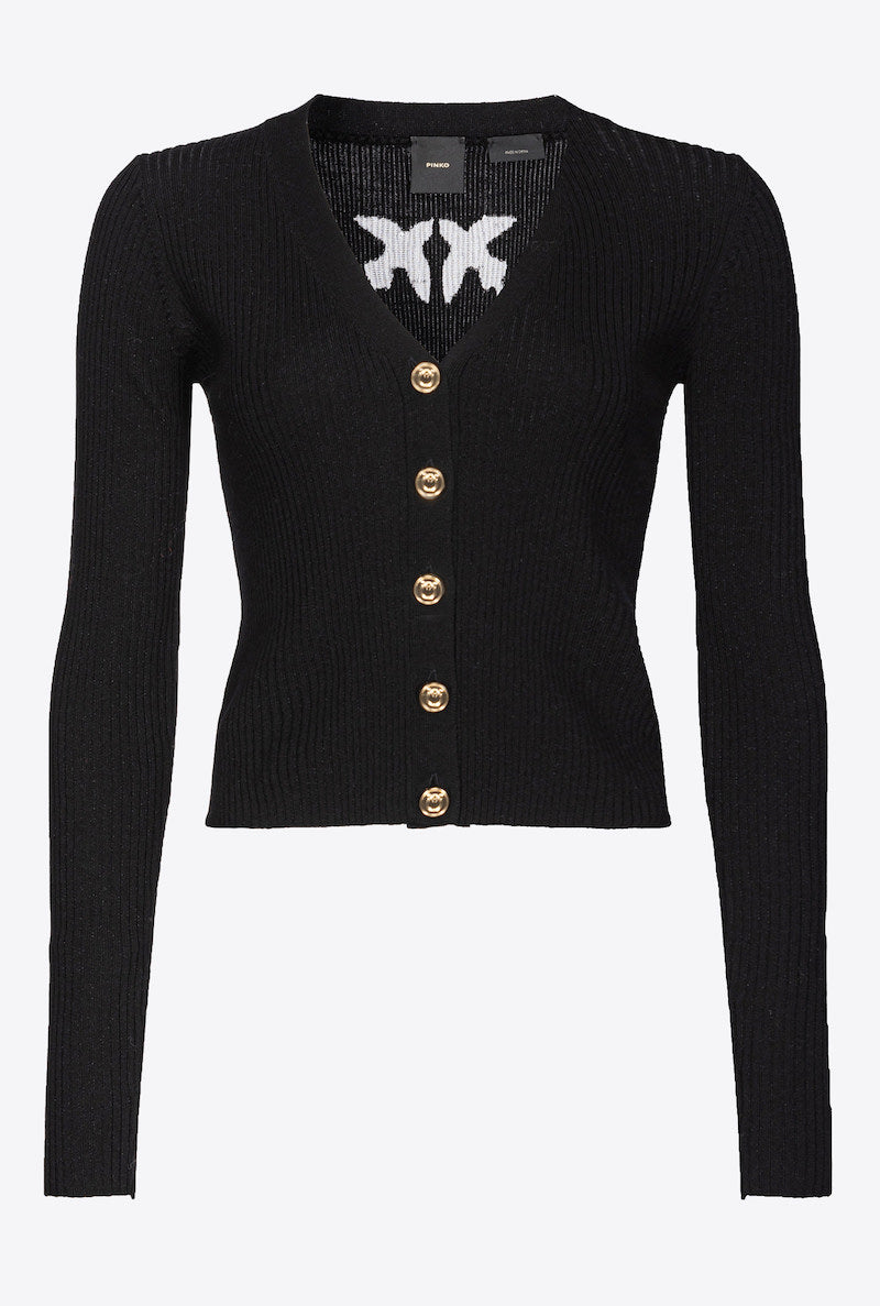 CÁRDIGAN DE LANA CON LOGOTIPO DE PINKO