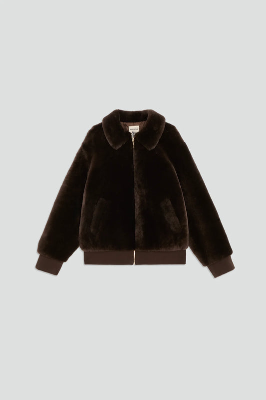JAQUETA BOMBER DE PELL DE SEMICOUTURE