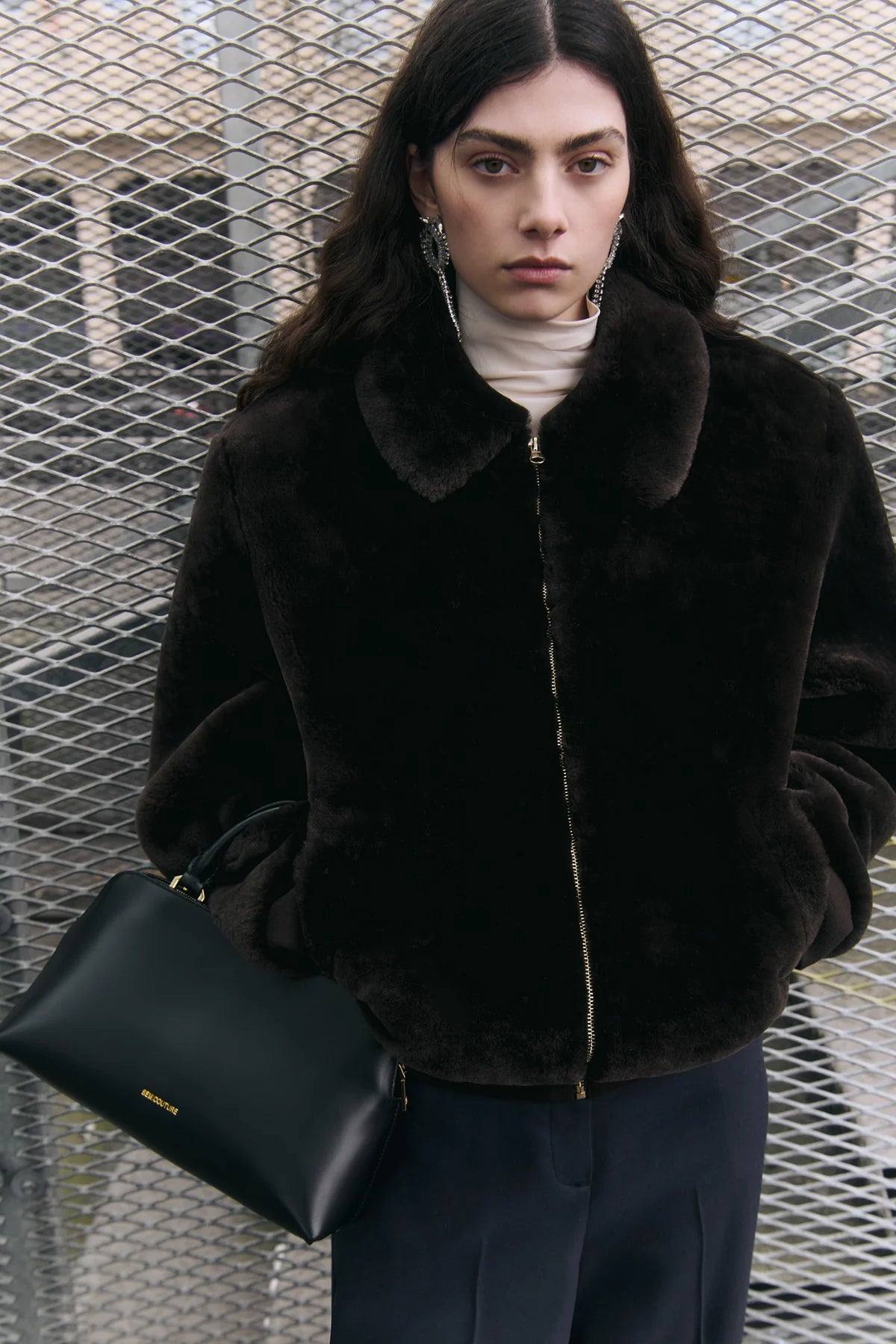 JAQUETA BOMBER DE PELL DE SEMICOUTURE