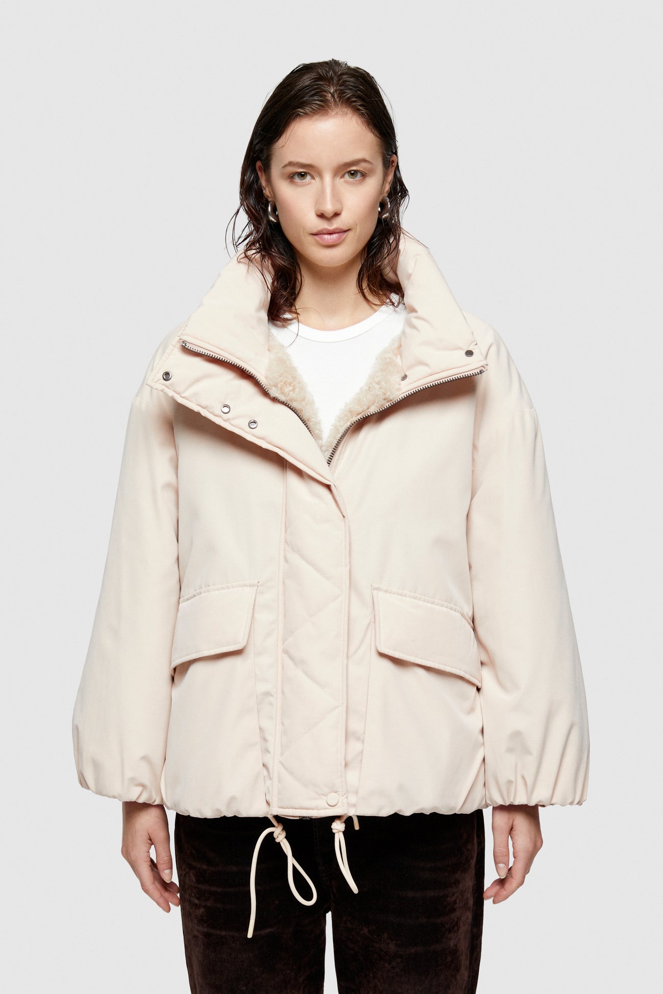 JAQUETA REVERSIBLE DE PELL SINTÈTICA I COTÓ D'OOFWEAR