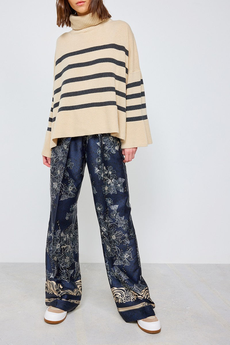 JERSEY DE CUELLO ALTO A RAYAS DE SEMICOUTURE