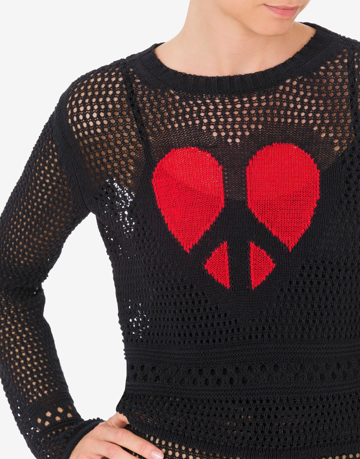 JERSEY DE PUNT PERFORAT PEACE & LOVE DE MOSCHINO JEANS