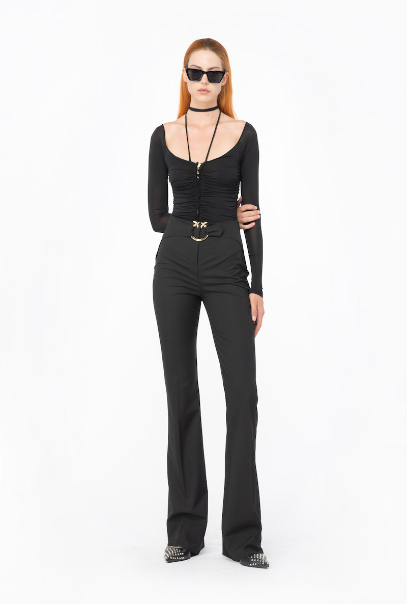 PANTALONES CON CINTURÓN PIERCING DE PINKO