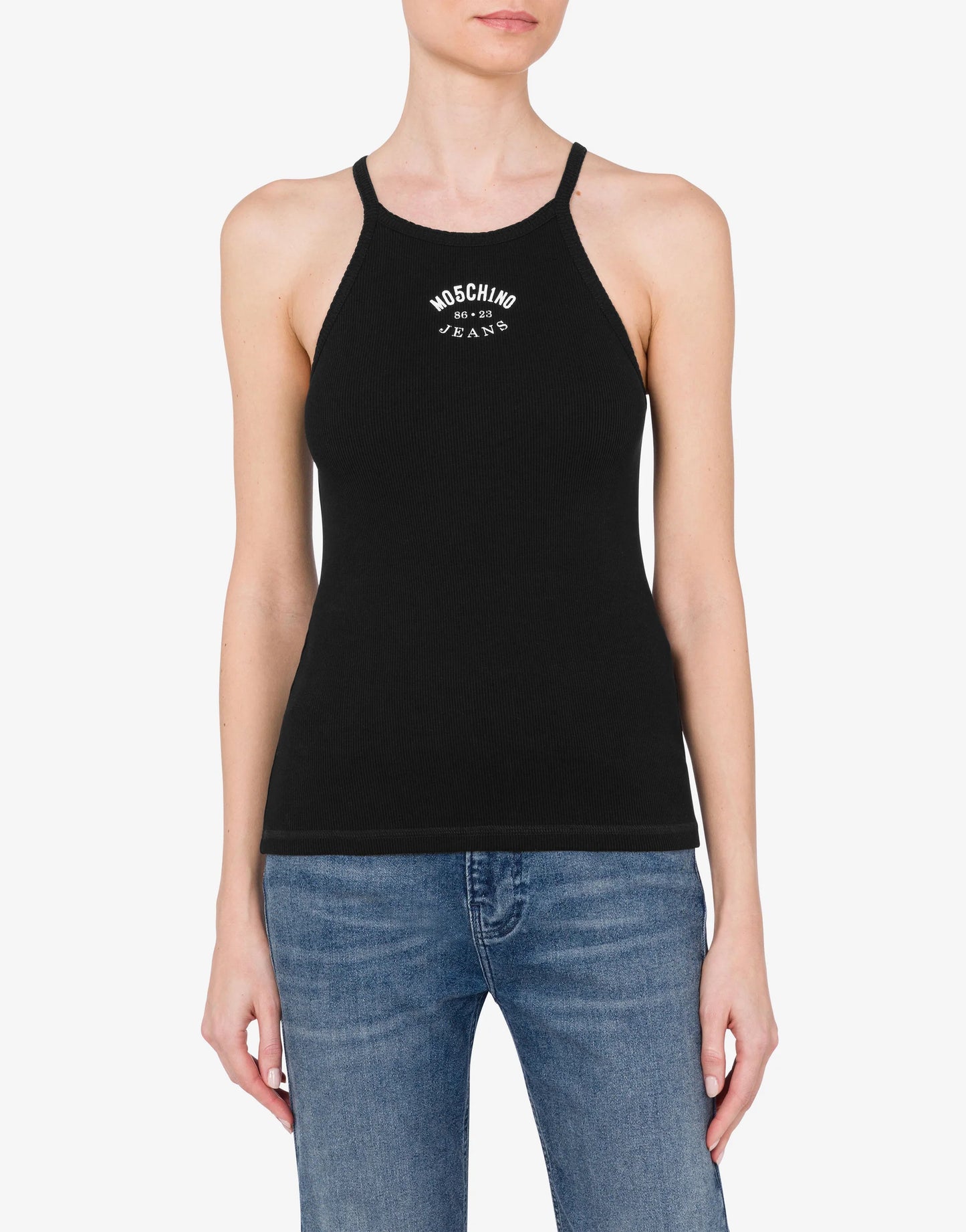 TOP DE ALGODÓN ELÁSTICO ACANALADO DE MOSCHINO JEANS