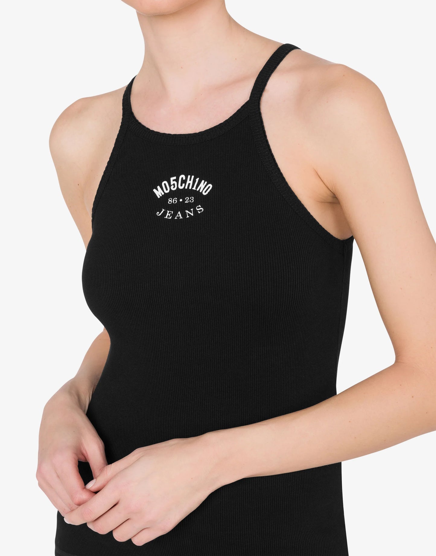 TOP DE ALGODÓN ELÁSTICO ACANALADO DE MOSCHINO JEANS