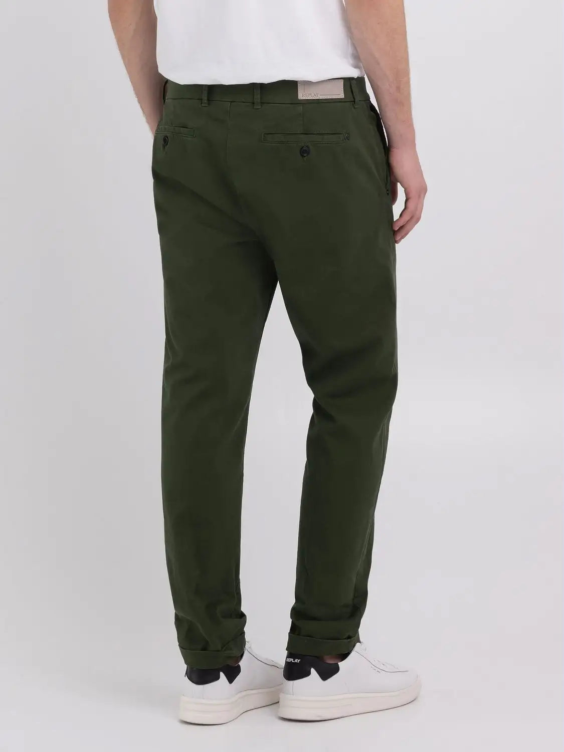 PANTALONS XINESOS DE TALL SLIM BRAD DE GABARDINA ELÀSTICA DE REPLAY JEANS