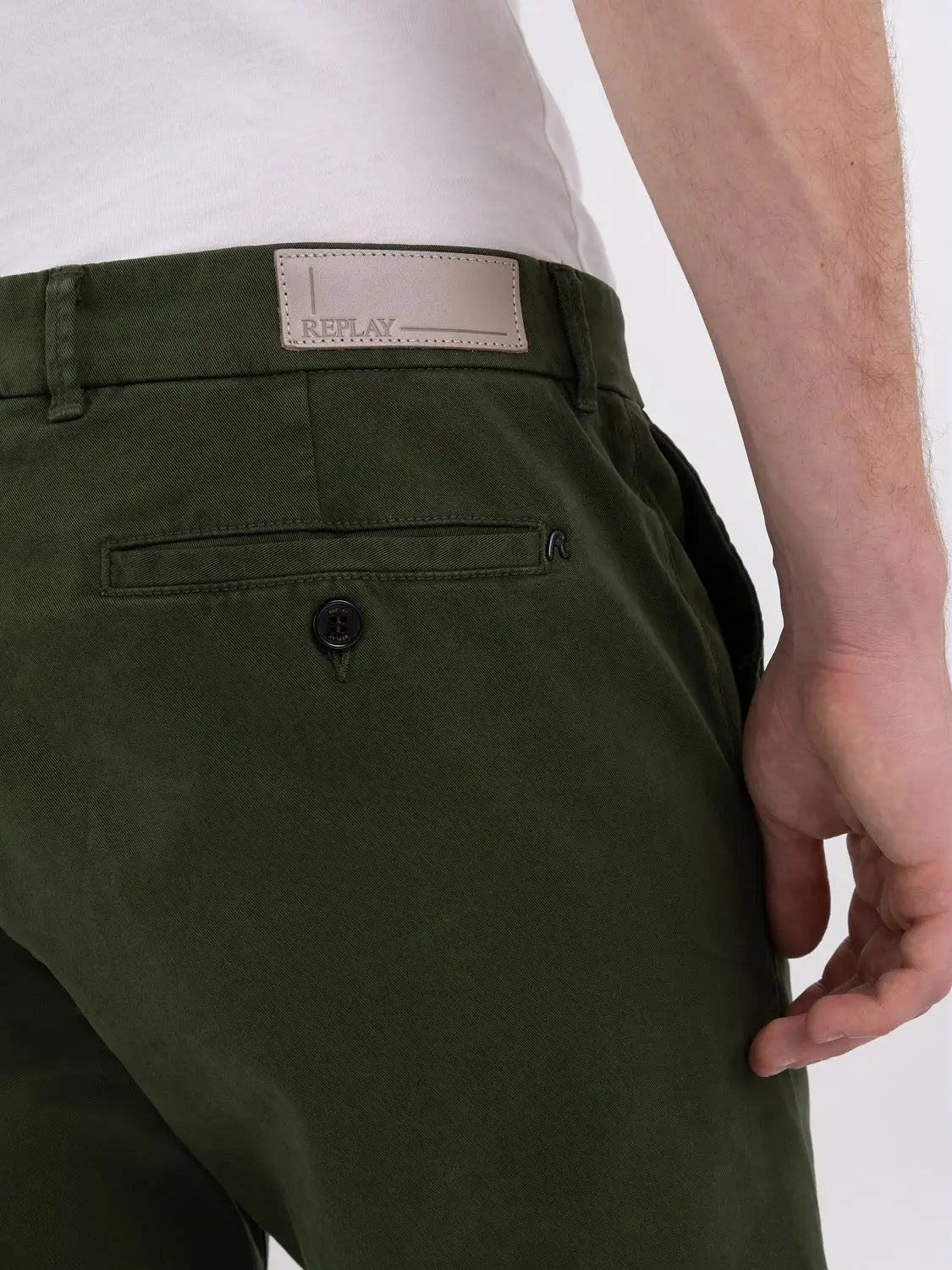 PANTALONS XINESOS DE TALL SLIM BRAD DE GABARDINA ELÀSTICA DE REPLAY JEANS