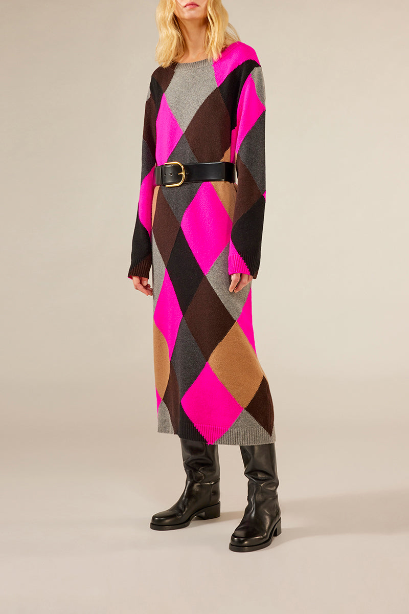 VESTIDO ESTAMPADO DE CACHEMIRA Y LANA DE LIVIANA CONTI