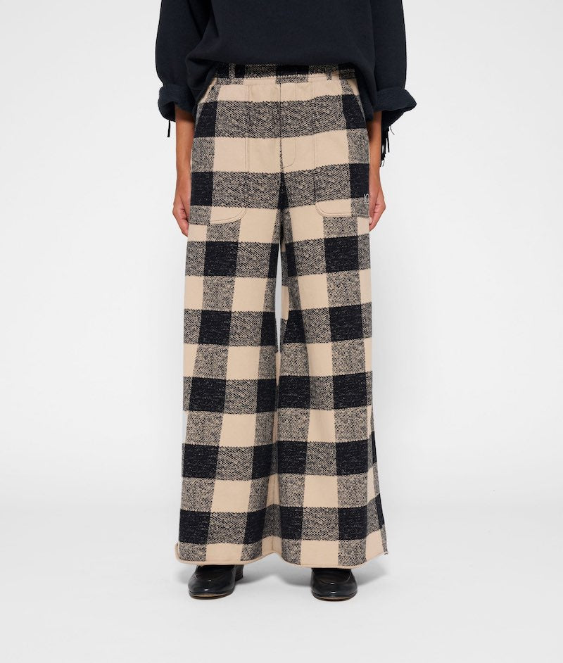 10DAYS WIDE CHECK PANTS