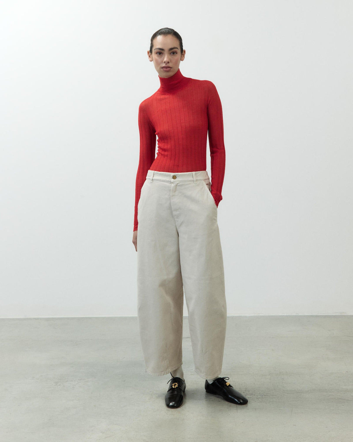 Pantalón barrel algodón Alysi Gris Piedra