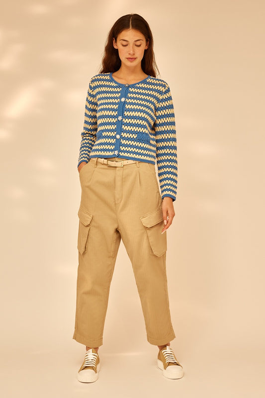 PANTALÓN DE GABARDINA CON BOLSILLOS DE SEMICOUTURE