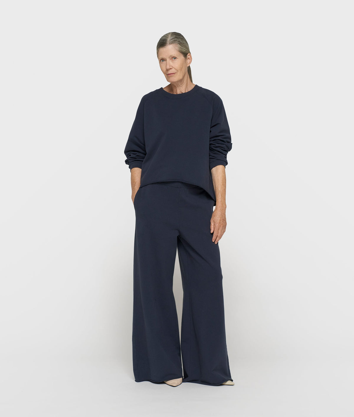 Pantalón Jogger Ancho Silent Chique Azul Marino 10DAYS