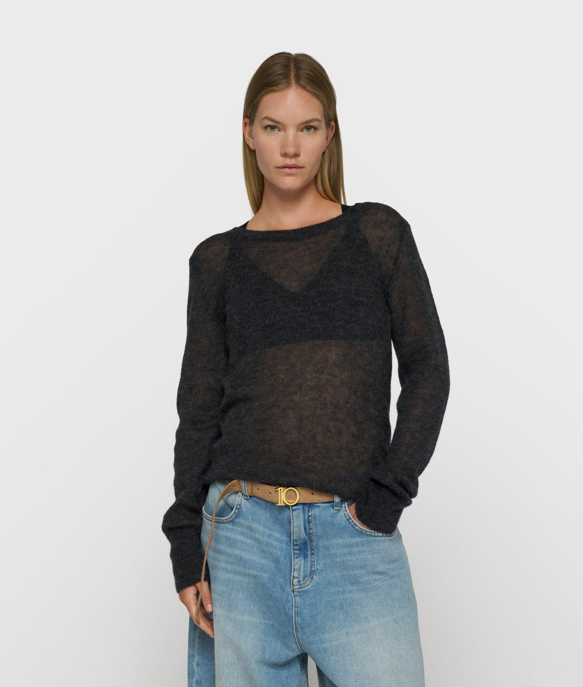 Jersey Slim Fino Punto Gris Antracita 10DAYS