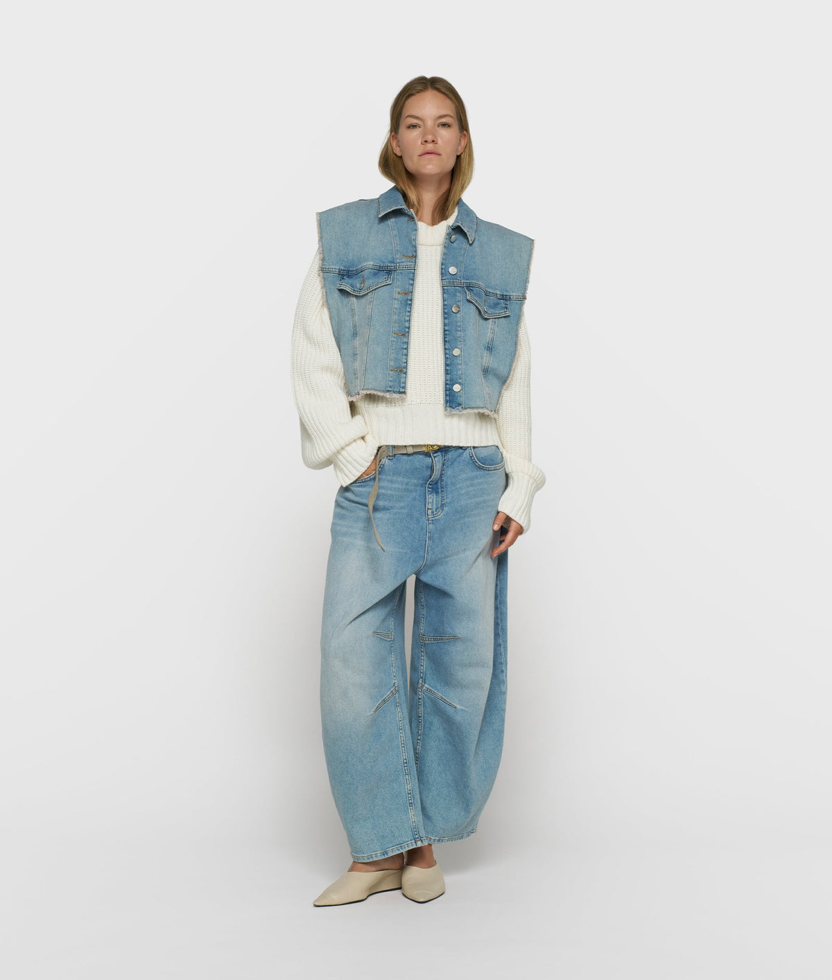 Pantalón Vaquero Ancho Tapered Azul Denim 10DAYS