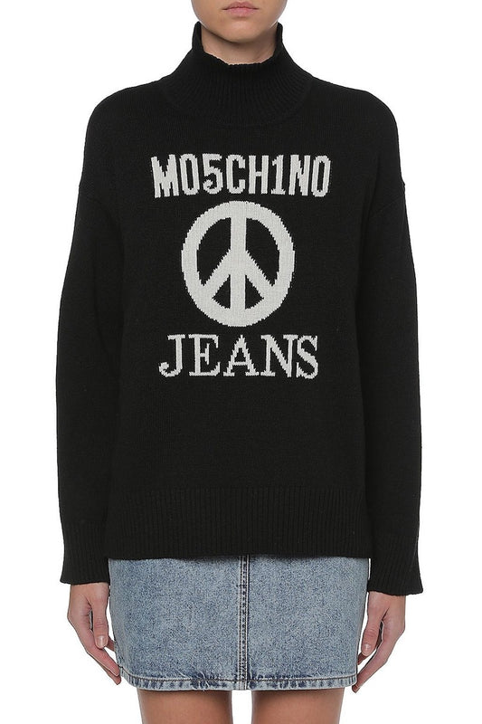 MOSCHINO JEANS 'PEACE SYMBOL' WOOL AND CASHMERE SWEATER