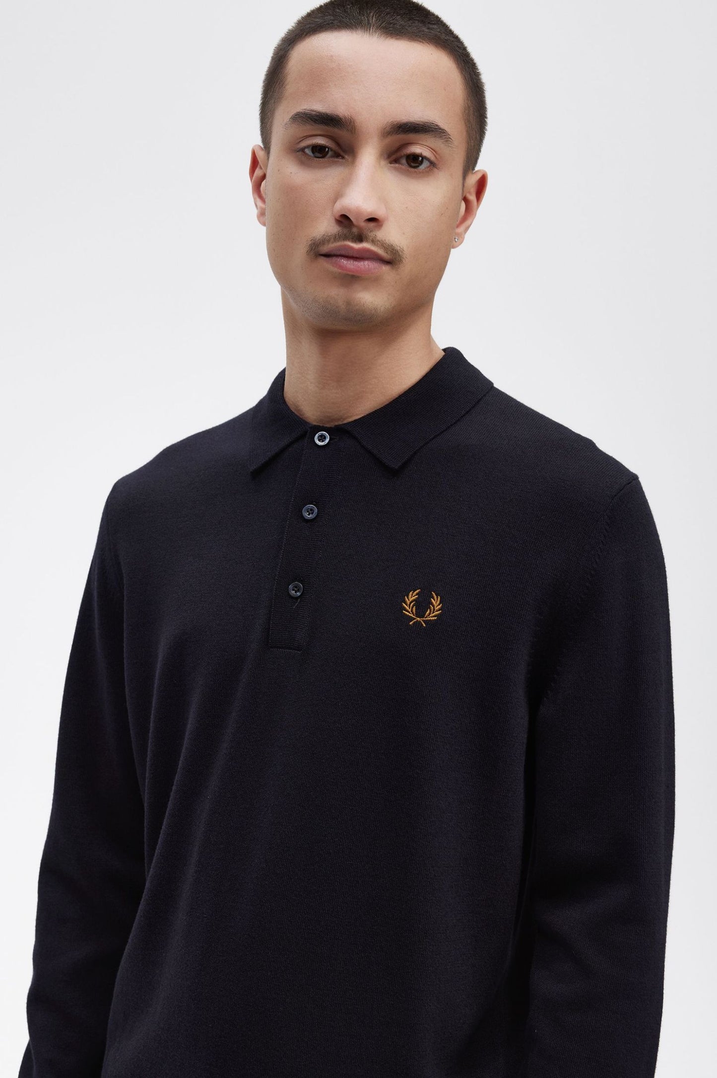 POLO AZUL DE MANGA LARGA DE FRED PERRY