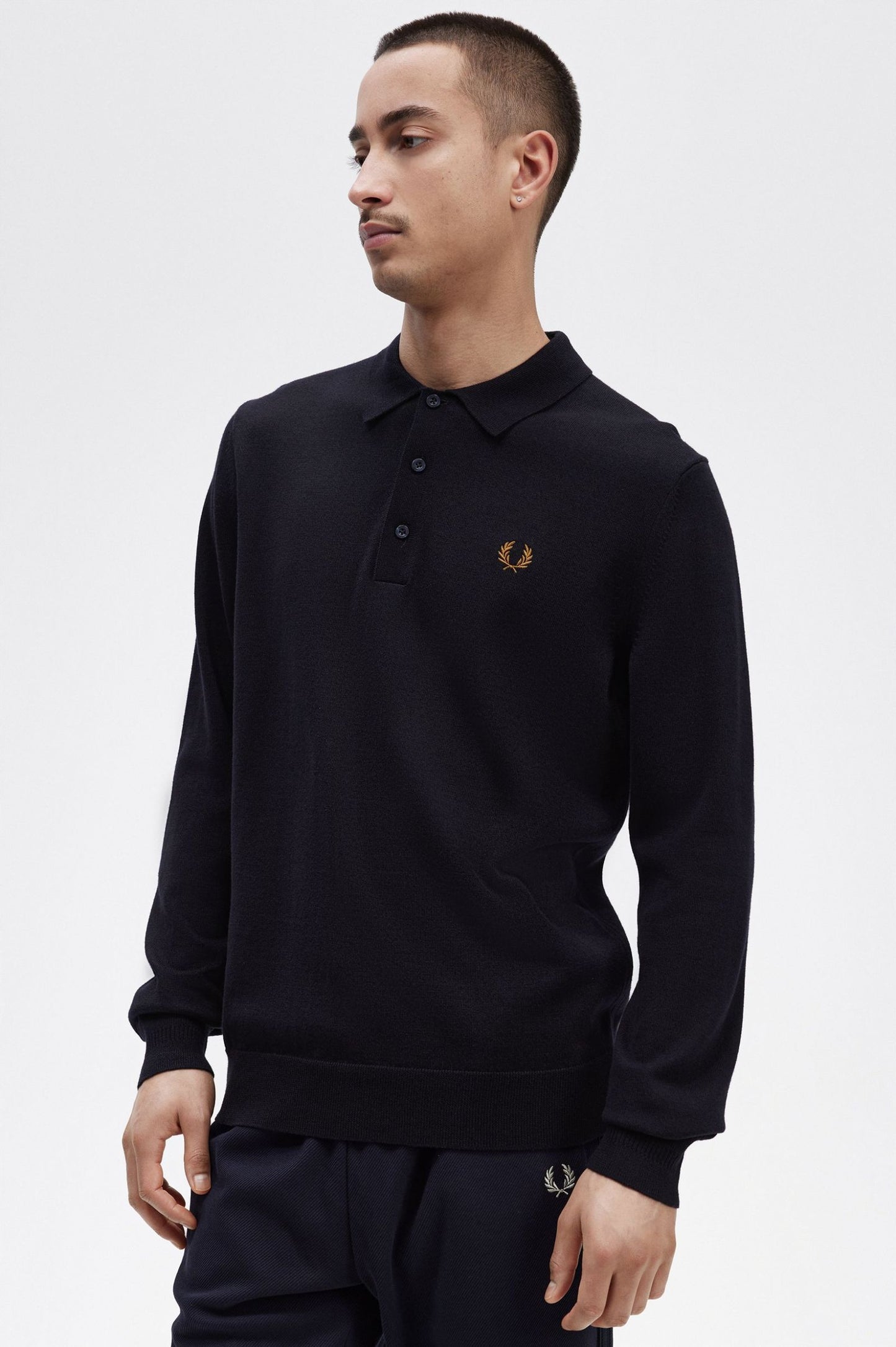 POLO AZUL DE MANGA LARGA DE FRED PERRY