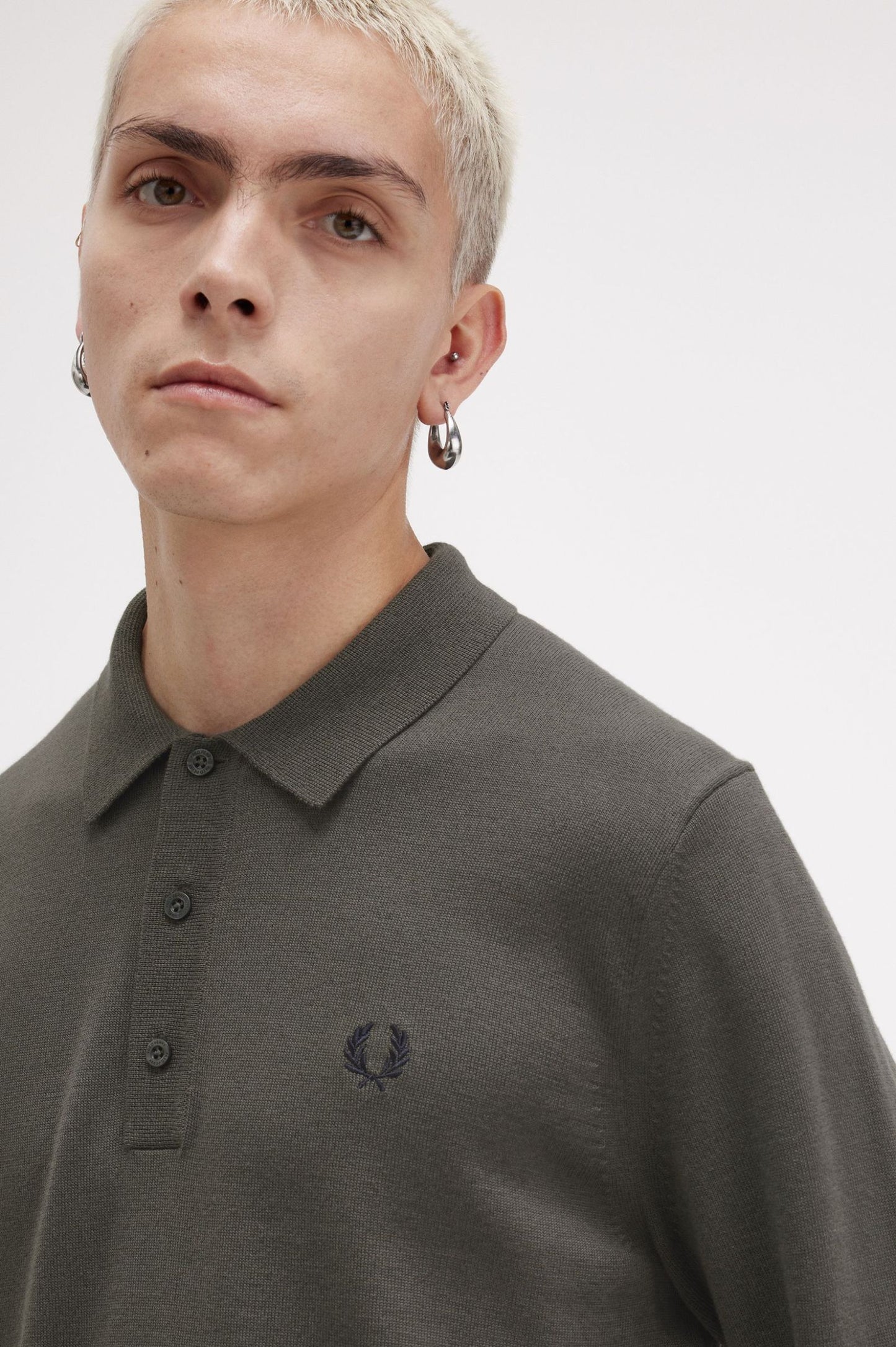 POLO DE MANGA LARGA VERDE DE FRED PERRY