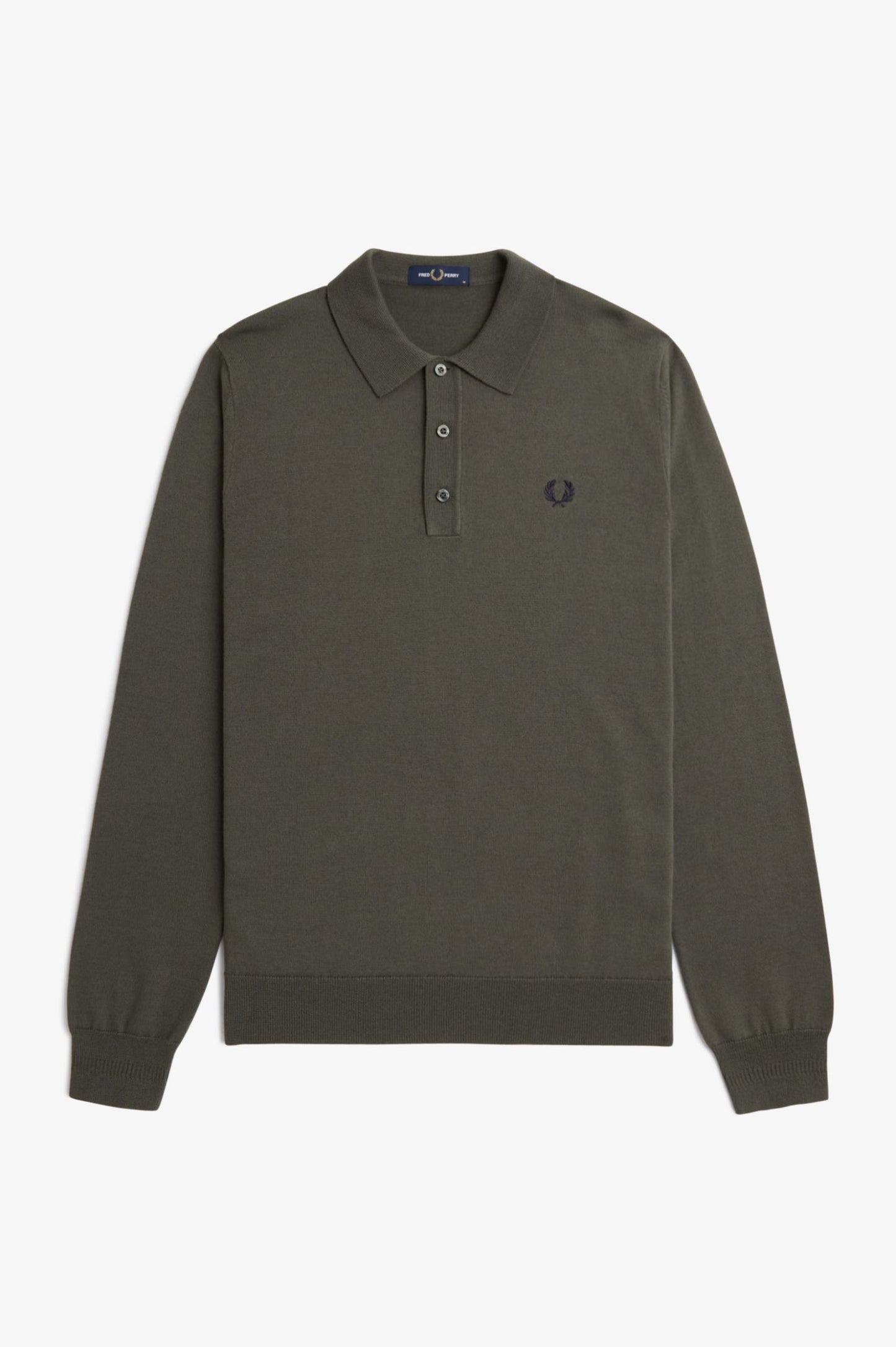 POLO DE MANGA LARGA VERDE DE FRED PERRY